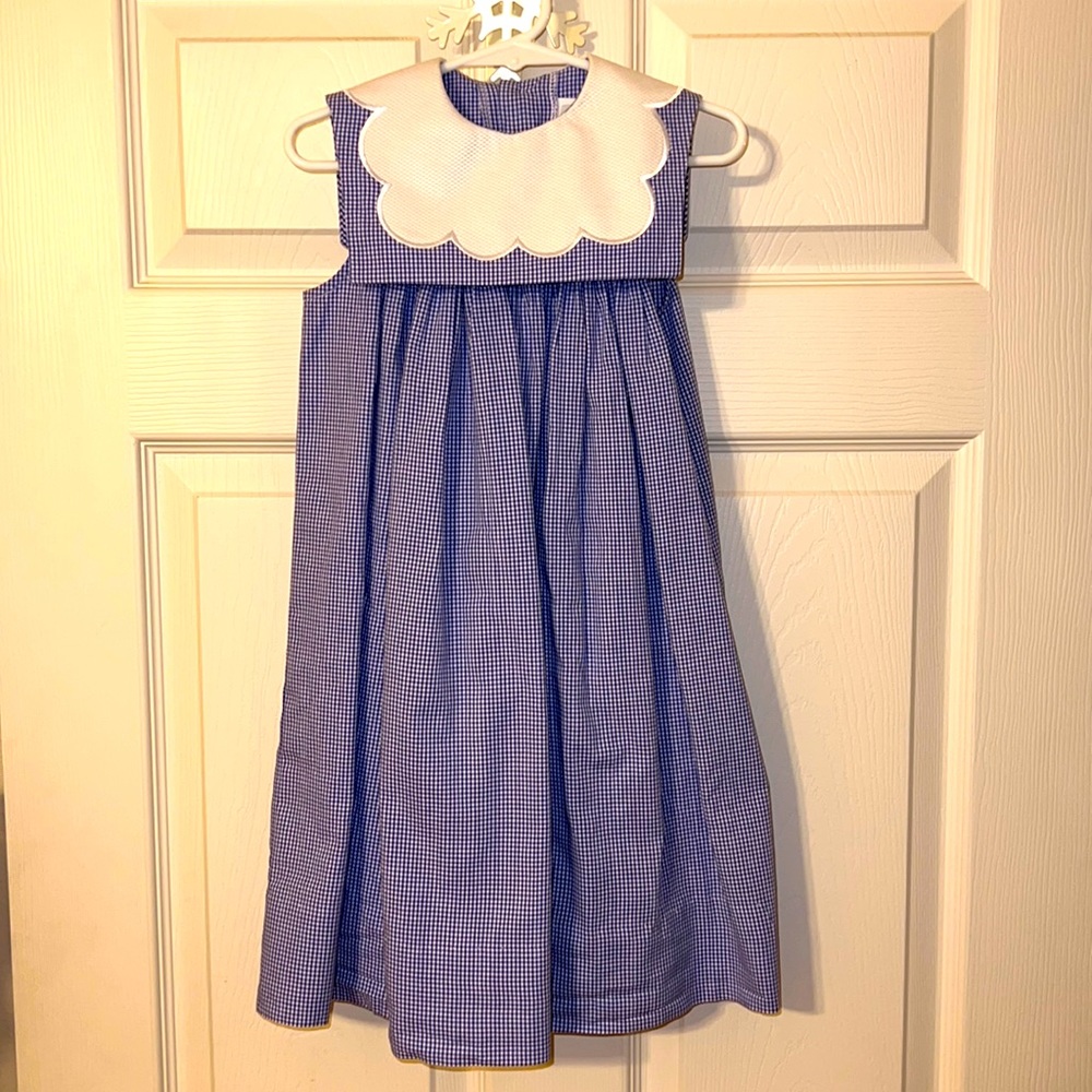 Peaches and Cream size 3T blue check sleeveless dress